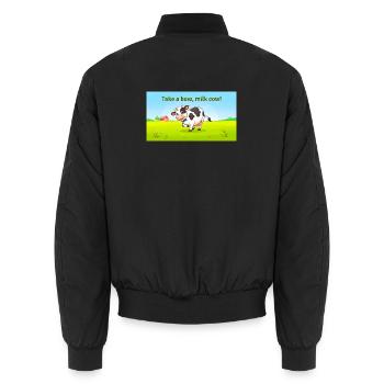 NIMM EINE VERBEUGUNG MILCHKUH - Unisex Bomberjacke - Schwarz - Hinten - AI Model Male 185 light (185cm)