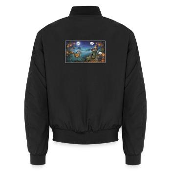 Kürbisangel in Halloween-Nacht - Unisex Bomberjacke - Schwarz - Hinten - AI Model Male 185 light (185cm)