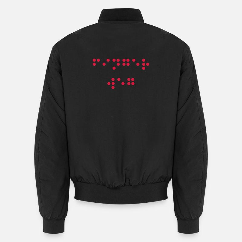 Stay away - in Braille - Unisex Bomber Jacket - black