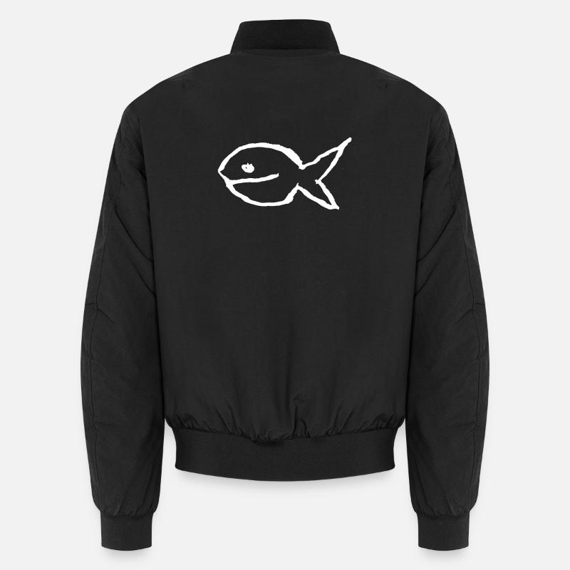 Fish - minimal vector illustration Unisex Bomber Jacket