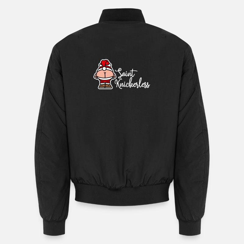 Jeu de mots du Père Noël St. Knickerless coquin Noël Bomber unisexe