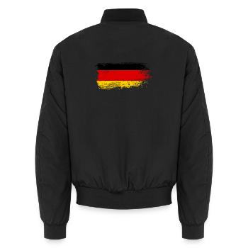 Coup de pinceau Drapeau allemand - Bomber unisexe - noir - Dos - AI Model Male 185 light (185cm)
