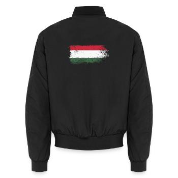 Hungarian Brush Flag - Unisex Bomber Jacket - black - Back - AI Model Male 185 light (185cm)