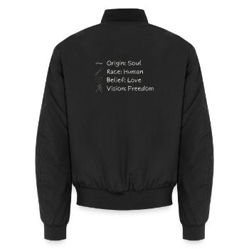 Une seule vision. Une liberté. Une seule humanité. - Bomber unisexe - noir - Dos - AI Model Male 185 light (185cm)