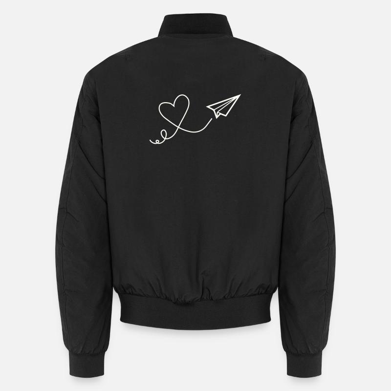 Herzflug line art - Unisex Bomber Jacket - black