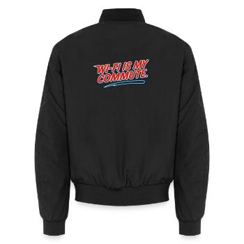 WLAN-Pendel, Hausaufgabe, Humor-Nerd, - Unisex Bomberjacke - Schwarz - Hinten - AI Model Male 185 light (185cm)