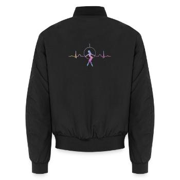 Aerialist Heartbeat Aerial Ring Lyra Air Ring - Unisex Bomber Jacket - black - Back - AI Model Male 185 light (185cm)