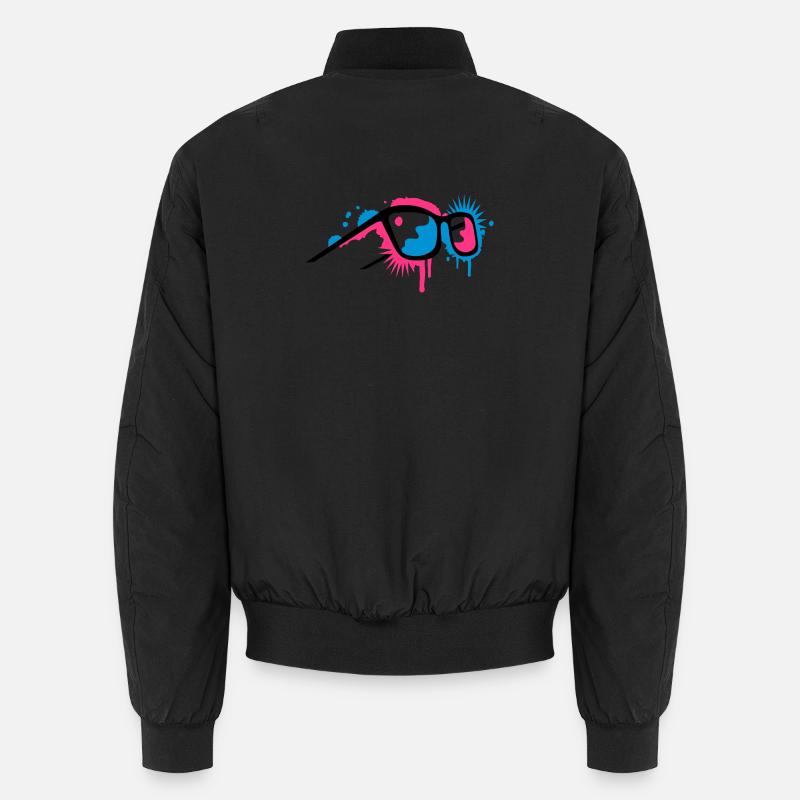 3D Brille im Graffiti Stil Unisex Bomberjacke