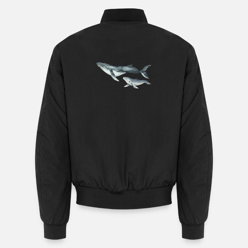 Whales - Unisex Bomber Jacket - black