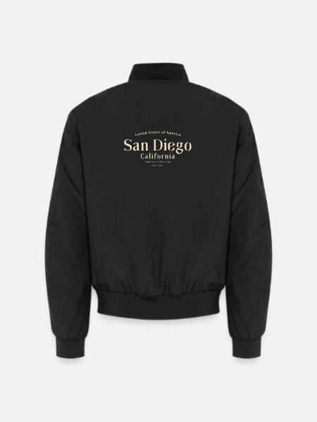 San Diego Lettering - Unisex Bomber Jacket - black