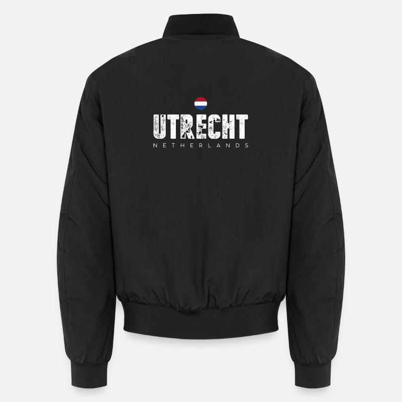 Utrecht Distressed City Briefe Unisex Bomberjacke