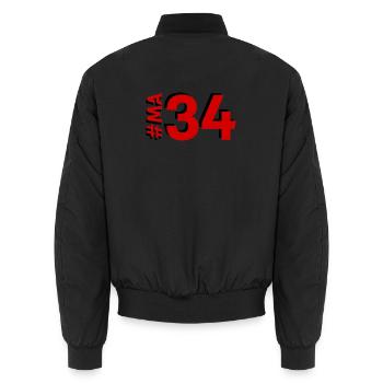 MA34 - Bomber unisexe - noir - Dos - AI Model Male 185 light (185cm)