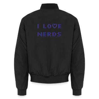 I love Nerds - Unisex Bomberjacke - Schwarz - Hinten - AI Model Male 185 light (185cm)
