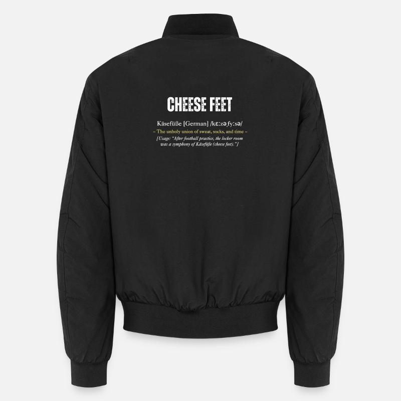 "Cheese Feet -Käsefüße" Definition mit Witz - Unisex Bomberjacke - Schwarz