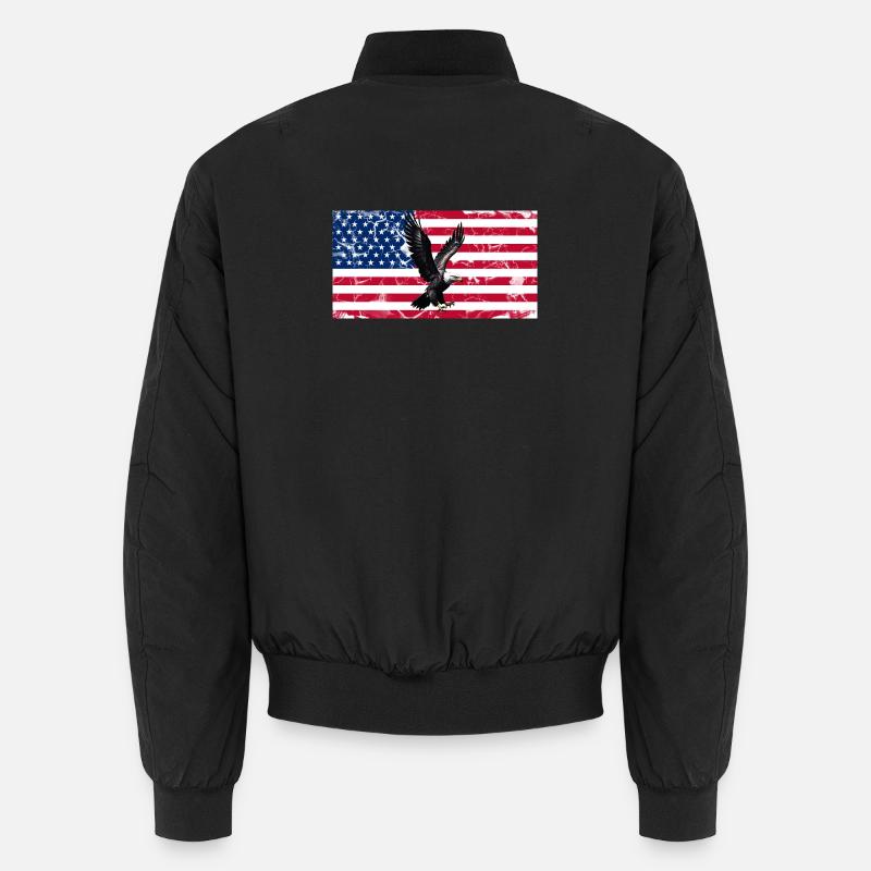 Aigle de la Liberté sur le drapeau américain Bomber unisexe