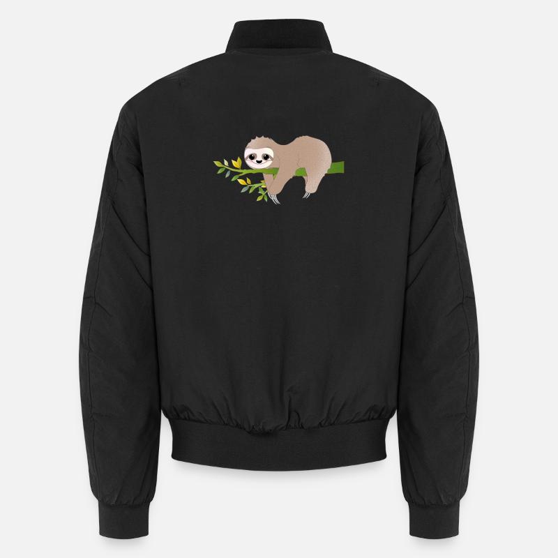 Relaxed Sloth – Charming Relax Motif - Unisex Bomber Jacket - black