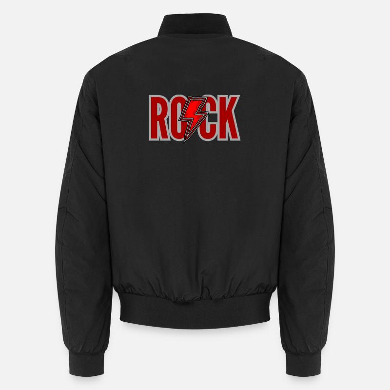 ROCK Red Logo - Unisex Bomber Jacket - black