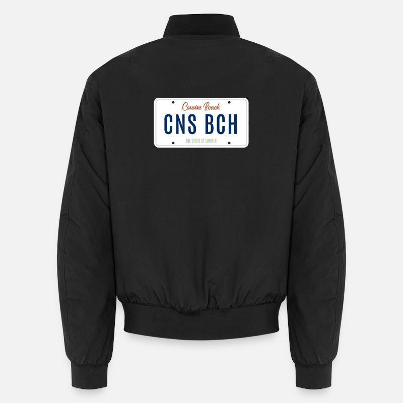 Cousins Beach – License Plate - Unisex Bomber Jacket - black