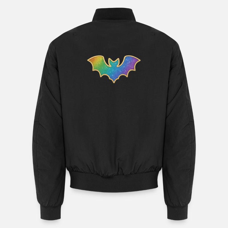 Regenbogen Fledermaus Glitter Unisex Bomberjacke