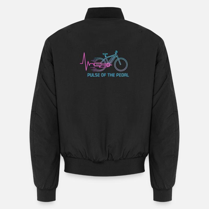 Neon Pulse Bicycle Graphic Unisex Bomber Jacket