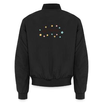 Be Créatif: Étoiles Pastel et Lettrage Délié - Bomber unisexe - noir - Dos - AI Model Male 185 light (185cm)
