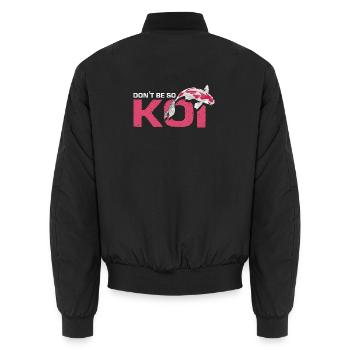 Don’t Be So Koi Funny Fish Pond Wordplay Humor - Unisex Bomberjacke - Schwarz - Hinten - AI Model Male 185 light (185cm)