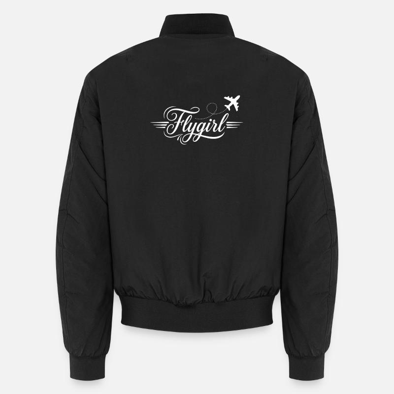 Flygirl Script mit Flugzeug-Schnörkel Unisex Bomberjacke
