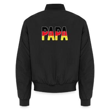 Dad Germany Flag Vintage - Unisex Bomber Jacket - black - Back - AI Model Male 185 light (185cm)