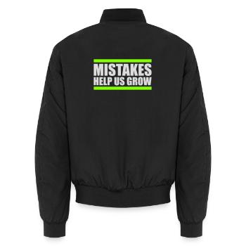 Mistakes Help Us Grow Lustig Motivational Wachstum - Unisex Bomberjacke - Schwarz - Hinten - AI Model Male 185 light (185cm)