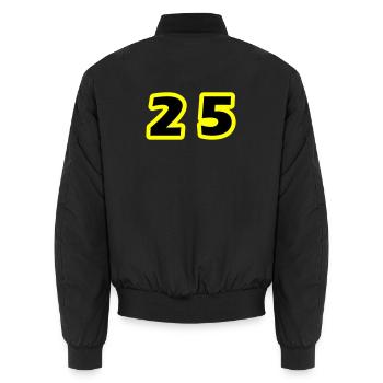 25 Number symbol - Unisex Bomber Jacket - black - Back - AI Model Male 185 light (185cm)