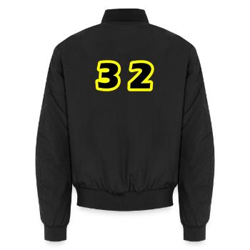 32 Symbole numérique - Bomber unisexe - noir - Dos - AI Model Male 185 light (185cm)