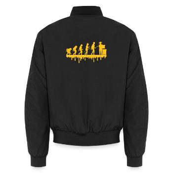 Imker Evolution Vintage Biene Bienenzucht Geschenk - Unisex Bomberjacke - Schwarz - Hinten - AI Model Male 185 light (185cm)