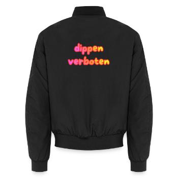dippen verboten - Unisex Bomberjacke - Schwarz - Hinten - AI Model Male 185 light (185cm)