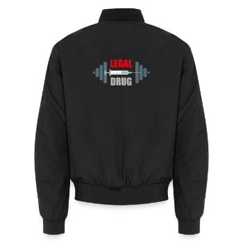 Humour de salle de sport Accro à la musculation - Bomber unisexe - noir - Dos - AI Model Male 185 light (185cm)