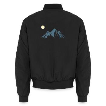 Bergsilhouette Sonnenaufgang - Unisex Bomberjacke - Schwarz - Hinten - AI Model Male 185 light (185cm)