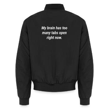 Überlastetes Gehirn: Zu viele offene Tabs - Unisex Bomberjacke - Schwarz - Hinten - AI Model Male 185 light (185cm)