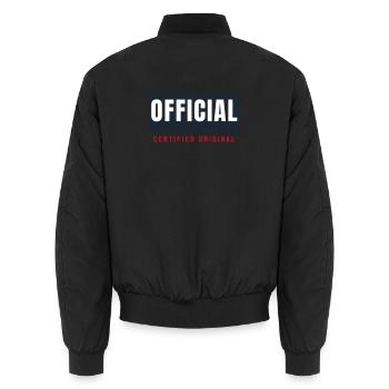Official - Balk Text Design for Groups - Unisex Bomber Jacket - black - Back - AI Model Male 185 light (185cm)