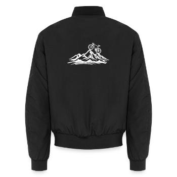 Silhouette du paysage rocheux en VTT - Bomber unisexe - noir - Dos - AI Model Male 185 light (185cm)