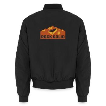 Boulder Felsen Chalkbag Icon - Unisex Bomberjacke - Schwarz - Hinten - AI Model Male 185 light (185cm)