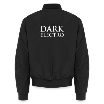 Dunkle Elektrotypografie - Unisex Bomberjacke - Schwarz - Hinten - AI Model Male 185 light (185cm)