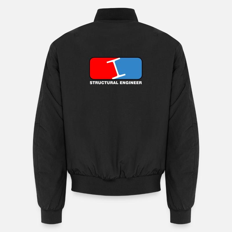 Structural Engineer League White Text - Unisex Bomber Jacket - black