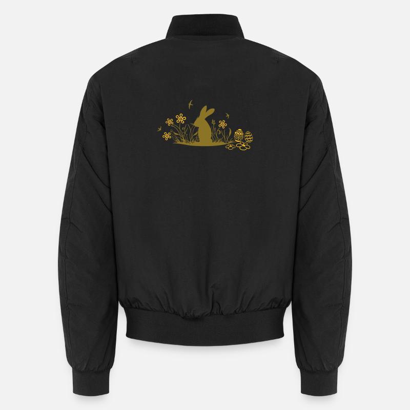 Easter bunny with Easter Eggs and flowers Unisex Bomber Jacket