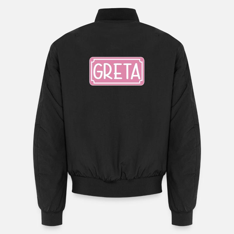 NAMENSGESCHENK MÄDCHEN GRETA SCHILD Unisex Bomberjacke