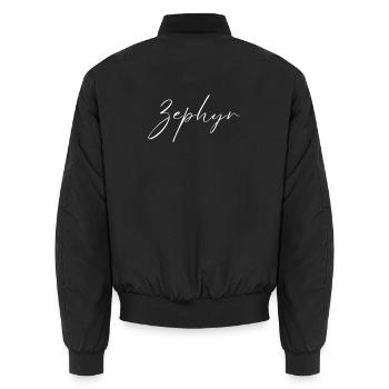 T-shirt Nom Zephyr cadeau pour hommes - Bomber unisexe - noir - Dos - AI Model Male 185 light (185cm)