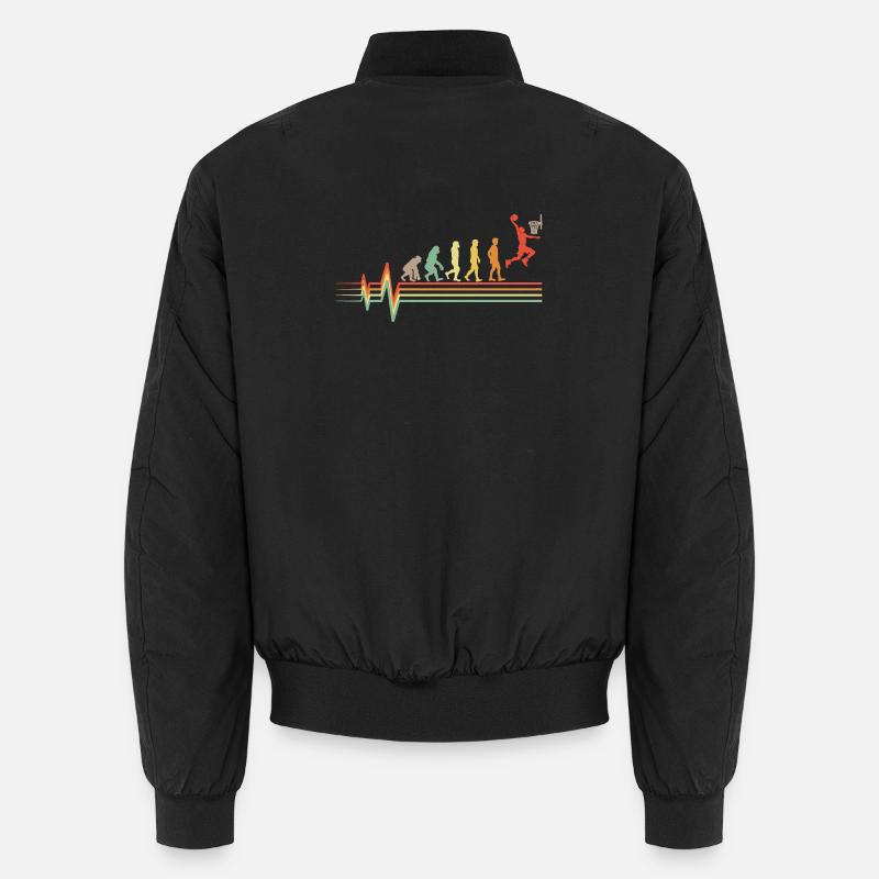Basketball Evolution Retro ECG Heartbeat Gift Bomber unisexe