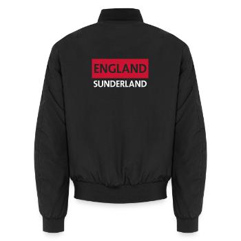 England City Skyline with Lens Effect - Unisex Bomber Jacket - black - Back - AI Model Male 185 light (185cm)