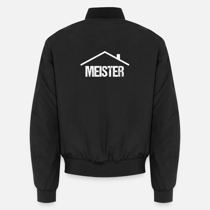 Master Crafts Logo with Roof - Unisex Bomber Jacket - black