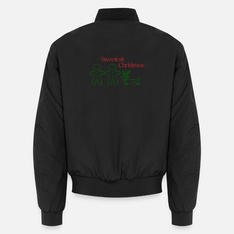 Christmas – Minimal Gingerbread & Dackel (Green) Unisex Bomberjacke