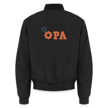 Opa Zahnrad Reparieren - Mechaniker Reparatur Auto - Unisex Bomberjacke - Schwarz - Hinten - AI Model Male 185 light (185cm)