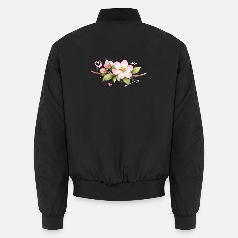 Branche de fleurs de pommier avec des accents de graffiti Bomber unisexe